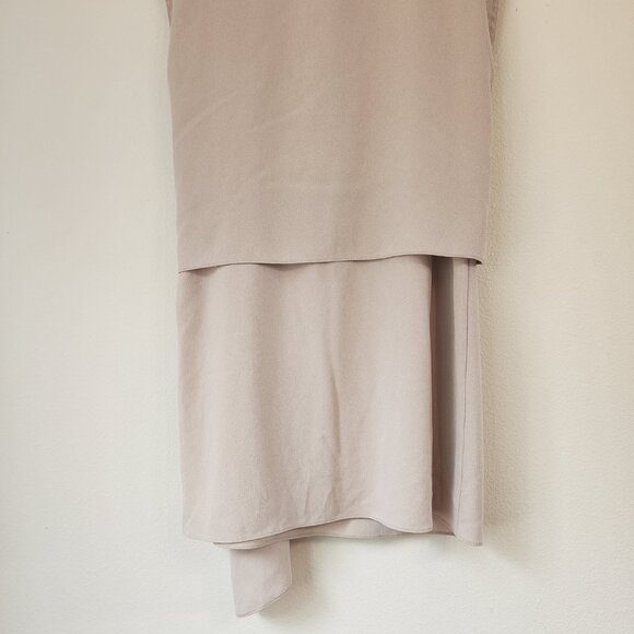 Tibi Savanna Double Layer Tie Front Dress Blush Cream Color Sz 6 TriacetateBlend - Picture 12 of 16